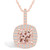 Morganite (2 Ct. T.W.) and Diamond (1/2 Ct. T.W.) Halo Pendant Necklace in 14K Rose Gold