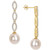 Cultured South Sea Pearl (10mm) & Diamond (1/2 ct. t.w.) Infinity Linear Drop Earrings in 14k Gold