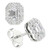 Diamond Emerald-Cut Halo Stud Earrings (3/4 ct. t.w.) in 14k White Gold