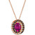 Raspberry Rhodolite (1-3/8 ct. t.w.) & Diamond (1/3 ct. t.w.) Adjustable 20" Pendant Necklace in 14k Rose Gold