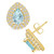 Aquamarine (1-1/5 ct. t.w.) and Diamond (5/8 ct. t.w.) Halo Stud Earrings in 14K Yellow Gold