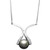 14k Gold Necklace, Cultured Tahitian Pearl (8mm) and Diamond Accent Pendant
