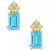 Blue Topaz (1-3/8 ct. t.w.) and Diamond (1/8 ct. t.w.) Stud Earrings in 14K Yellow Gold or 14K White Gold