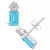 Blue Topaz (1-3/8 ct. t.w.) and Diamond (1/8 ct. t.w.) Stud Earrings in 14K Yellow Gold or 14K White Gold