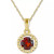 Rhodolite Garnet Bead Frame 18" Pendant Necklace (1-1/3 ct. t.w.) in 10k Gold (Also in Citrine, Amethyst, Blue Topaz, Aquamarine, Peridot, & Opal)