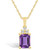 Amethyst (1-5/8 Ct. T.W.) and Diamond (1/10 Ct. T.W.) Pendant Necklace in 14K Yellow Gold
