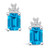 Topaz (4 ct. t.w.) and Diamond (1/5 ct. t.w.) Stud Earrings in 14K White Gold