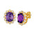 Grape Amethyst (3-5/8 ct. t.w.) & Nude Diamonds (1/2 ct. t.w.) Oval Halo Stud Earrings in 14k Gold