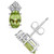 Peridot (1-1/10 ct.t.w) and Diamond (1/8 ct.t.w)  Stud Earrings in 14K White Gold