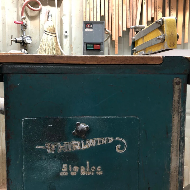Woodworking machinery used in North Carolina chair manufacturing