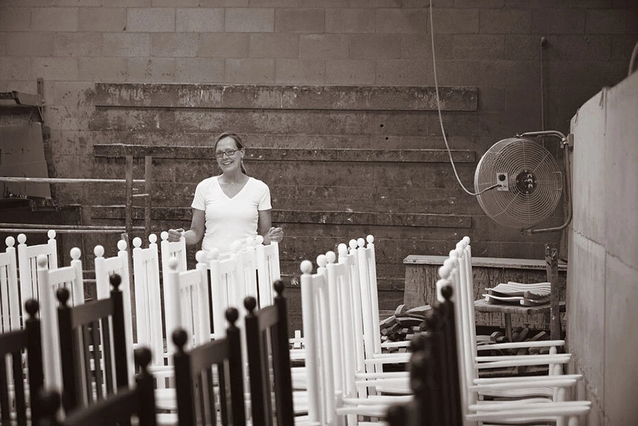 Traditional chair production at Troutman Chair Company in North Carolina