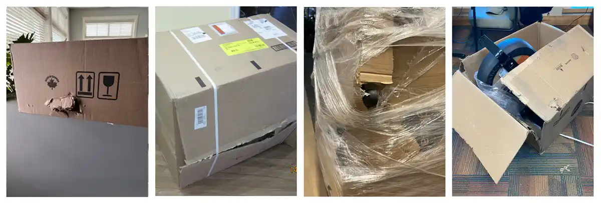 Shipping Woes: Four Office Chair Boxes Arrive Damaged in Transit Across Canada