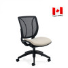 Global Roma 1901 mesh office chair, armless, synchro-tilt, adjustable lumbar support. Made in Canada.