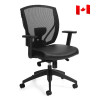 Ibex MVL2801, Upholstered Seat & Mesh Back Synchro-Tilter Black, OTG - Assembled in Canada