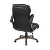 Executive Bonded Leather Chair, flip arms side view
