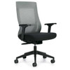 Zim OTG11351G Black Seat, Grey Mesh, High Back Synchro-Tilter, front angled view