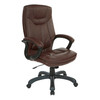 High-Back Faux Leather Manager’s Chair with Padded Arms and
Black Nylon Base. Color Chocolate, Side view