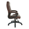 High-Back Faux Leather Manager’s Chair with Padded Arms and
Black Nylon Base. Color Chocolate, Profile view
