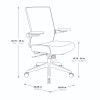 Mesh Back, Adjustable Lumbar Support, Flip Arms, Silver Base,   867, Dimensions