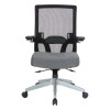 Mesh Back, Adjustable Lumbar Support, Flip Arms, Silver Base,   867 B26N64R, Charcoal Fabric, Front View