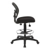 WorkSmart Deluxe Mesh Back Drafting Chair with 18" Diameter Foot Ring, side view