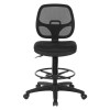 WorkSmart Deluxe Mesh Back Drafting Chair with 18" Diameter Foot Ring, front view