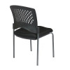 ProLine II Titanium Finish Armless Visitors Chair with Ventilated Plastic Wrap Around Back, back view