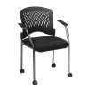 Pro Line II Titanium Finish Rolling Black Visitors Chair - 8640-30