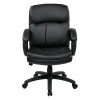 High Back Black Bonded Leather Executive Chair with Padded Arms