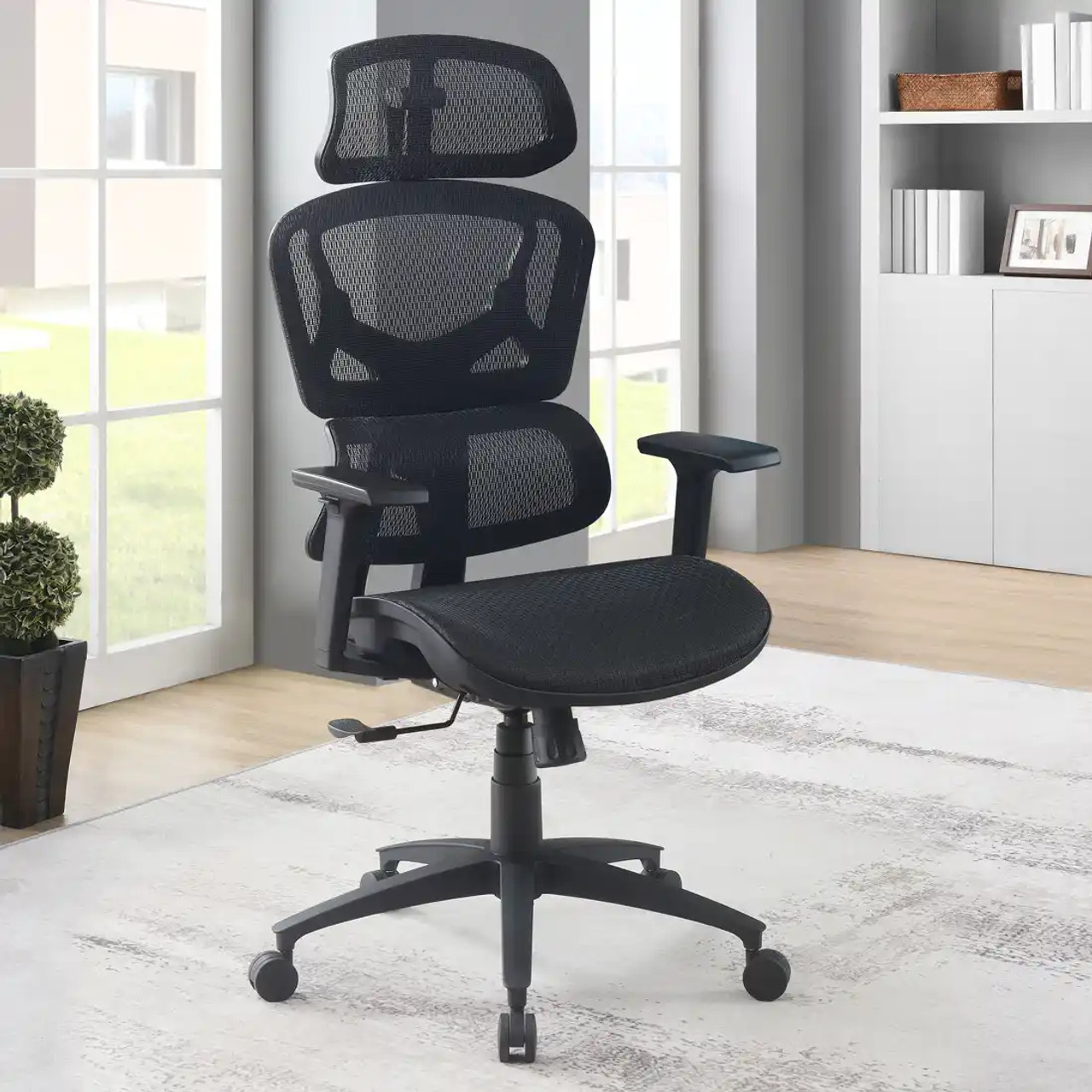 WorkSmart Mesh Back Manager's Chair, Headrest- EMM98958HR-3