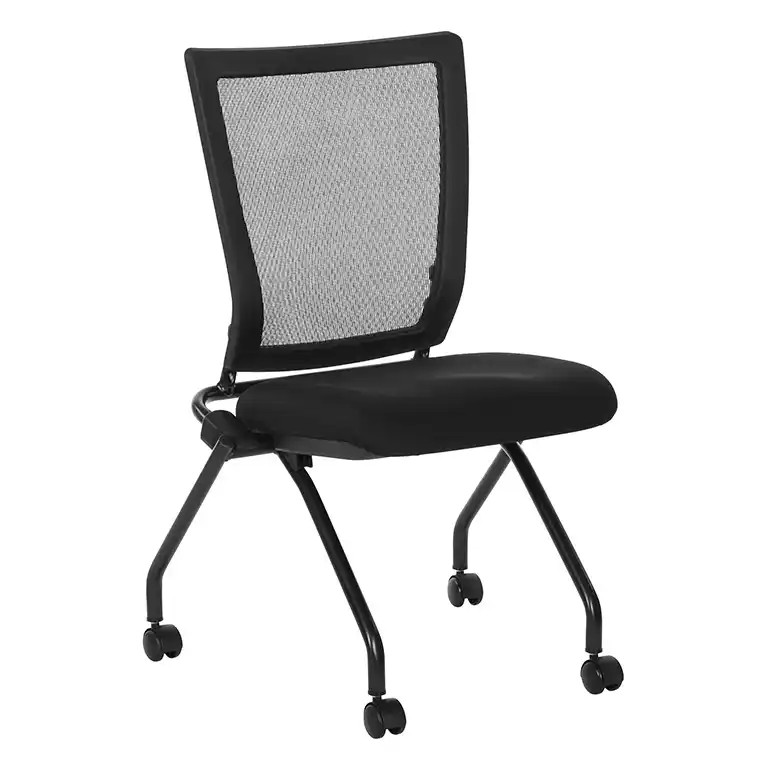 Padded Nesting Folding Chairs with Wheels (Set of 2) | Comfortable