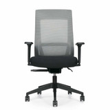 Zim OTG11351G Black Seat, Grey Mesh, High Back Synchro-Tilter, front view