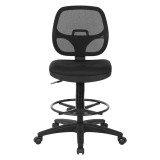 WorkSmart Deluxe Mesh Back Drafting Chair with 18" Diameter Foot Ring, front view