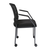 Pro Line II Titanium Finish Rolling Black Visitors Chair - 8640-30, side view Pro Line II Titanium Finish Rolling Black Visitors Chair - 8640-30, side view