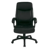 WorkSmart Executive High Back Bonded Leather Chair - EC6583-EC3, front view
