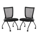 Soft PU Padded Back Armless Folding Chair (2-Pack) - 69350-30 Soft PU Padded Back Armless Folding Chair (2-Pack) - 69350-30