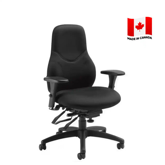 Tritek Ergo Select Extended High Back Multi-Tilter, Standard Seat (7482-3) Black. Made in Canada