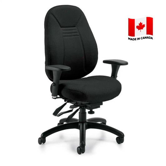 ObusForme® Comfort Medium Back Multi-Tilter Schukra - 1261-3 - Black.  Made in Canada