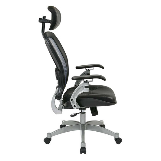 Professional Light AirGrid® Back Manager's Chair with Black Bonded Lea -  NextGen Furniture, Inc.