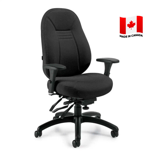 ObusForme® Comfort Medium Back Multi-Tilter Petite - 1241P-3 - Black.  Made in Canada
