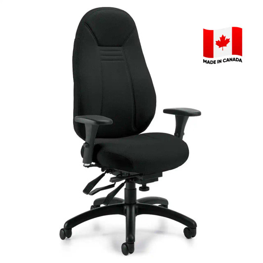 ObusForme® Comfort High Back Multi-Tilter Schukra Petite - 1260P-3 - Black.  Made in Canada