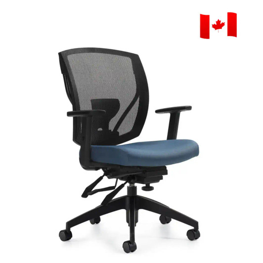 Ibex MVL2803, Upholstered Seat & Mesh Back Multi-Tilter, Assembled in Canada
