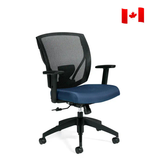 Ibex MVL2804, Upholstered Seat & Mesh Back Tilter, OTG Assembled in Canada