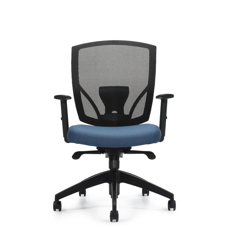 Ibex MVL2801, Upholstered Seat & Mesh Back Synchro-Tilter, OTG, front view