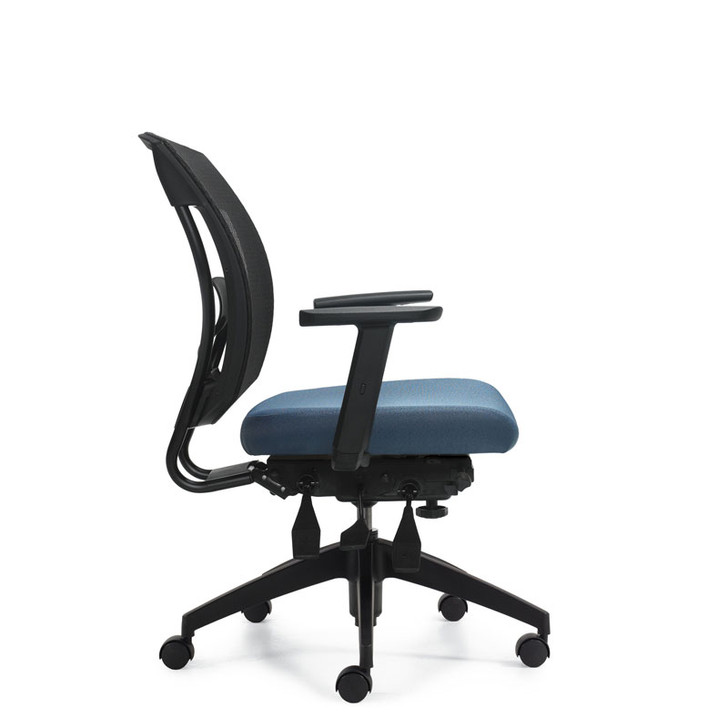 Ibex MVL2803, Upholstered Seat & Mesh Back Multi-Tilter, OTG, side view