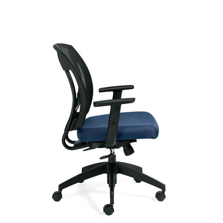Ibex MVL2804, Upholstered Seat & Mesh Back Tilter, OTG, side view