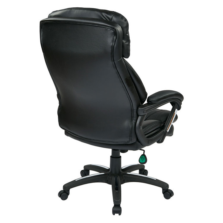 Oversized Faux Leather Executive Chair, side back view