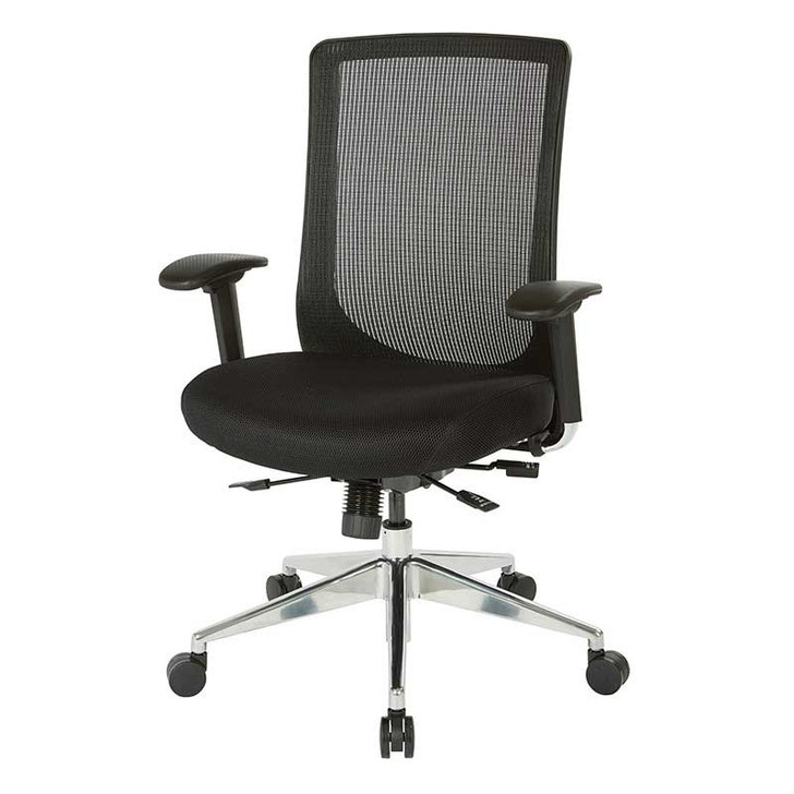 High Back Black Vertical Mesh Chair, Black, Front View