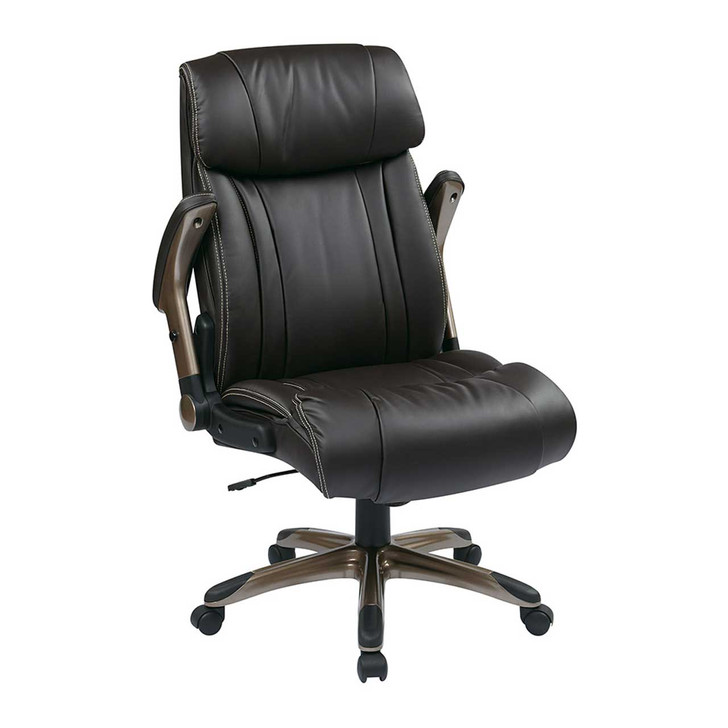 Executive Bonded Leather Chair, flip arms