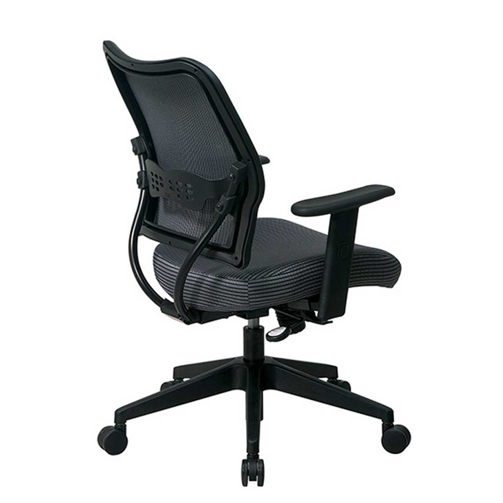 Deluxe Chair with Charcoal VeraFlex Back and VeraFlex Fabric seat, back view